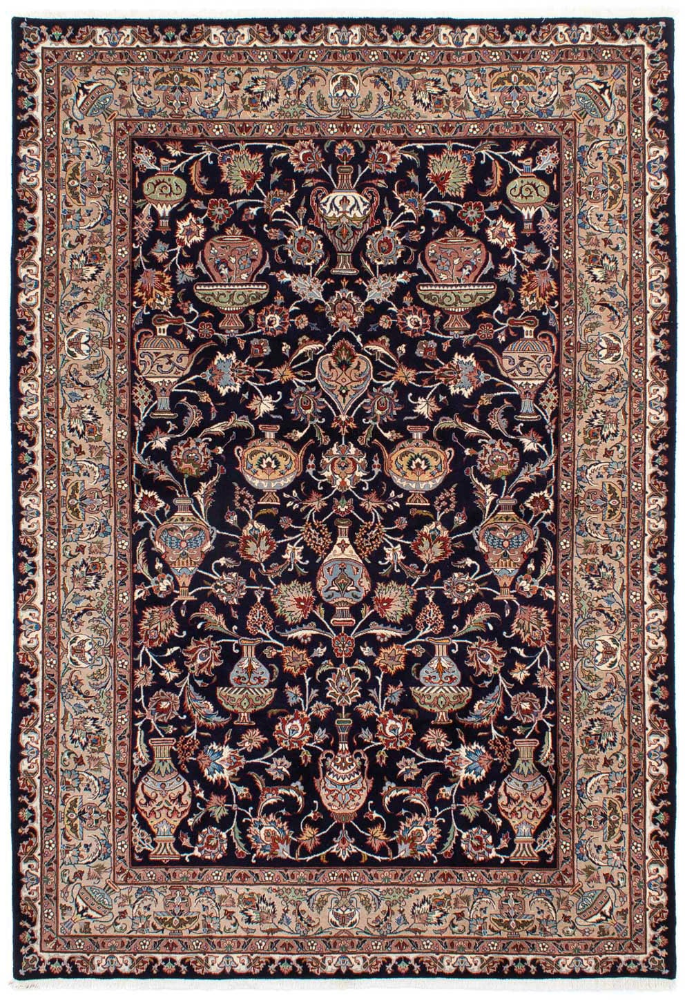 morgenland Wollteppich »Kaschmar Blumenmuster Nero 293 x 198 cm«, rechteckig, Unikat mit Zertifikat von morgenland