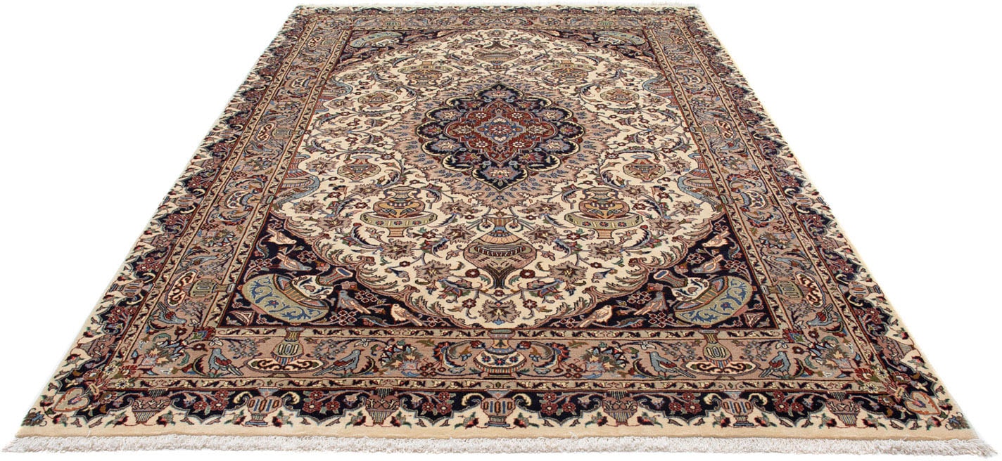 morgenland Wollteppich »Kaschmar Medaillon Beige 288 x 192 cm«, rechteckig, Unikat mit Zertifikat von morgenland