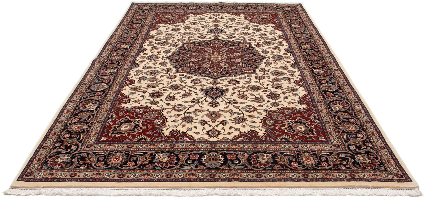 morgenland Wollteppich »Kaschmar Medaillon Beige 300 x 194 cm«, rechteckig, Unikat mit Zertifikat von morgenland