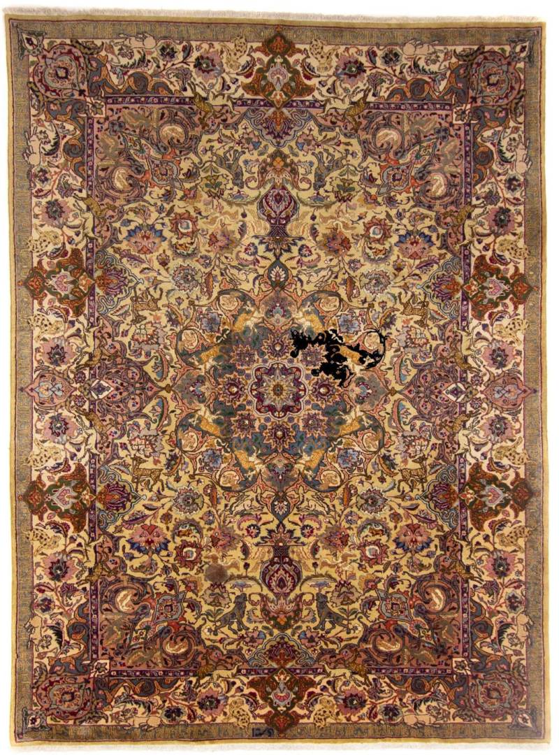 morgenland Wollteppich »Kaschmar Medaillon Marrone chiaro 334 x 240 cm«, rechteckig, Unikat mit Zertifikat von morgenland