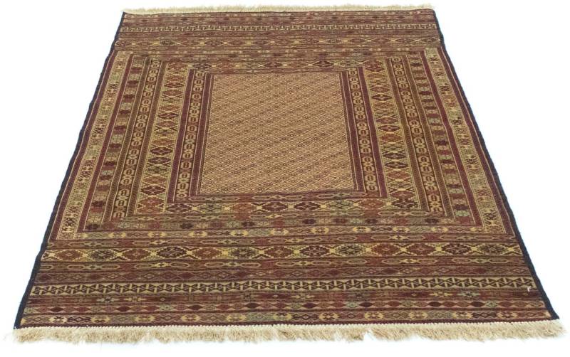 morgenland Wollteppich »Kelim Afghan Teppich handgewebt braun«, rechteckig, 4 mm Höhe, Kurzflor von morgenland