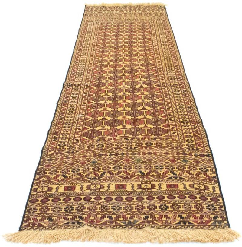 morgenland Wollteppich »Kelim Afghan Teppich handgewebt gold«, rechteckig, 4 mm Höhe, Kurzflor von morgenland