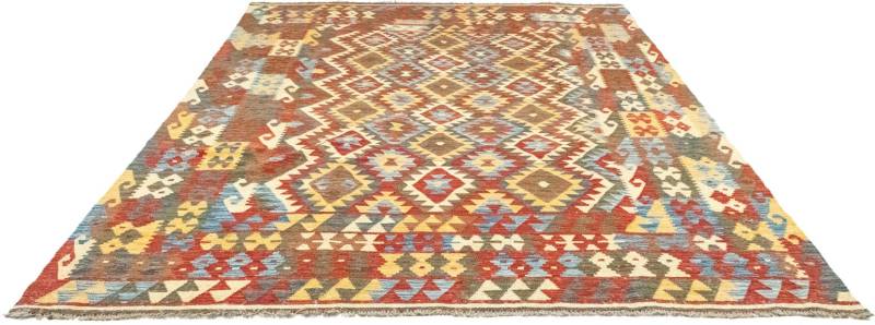 morgenland Wollteppich »Kelim Afghan Teppich handgewebt mehrfarbig«, rechteckig, 4 mm Höhe, Kurzflor von morgenland