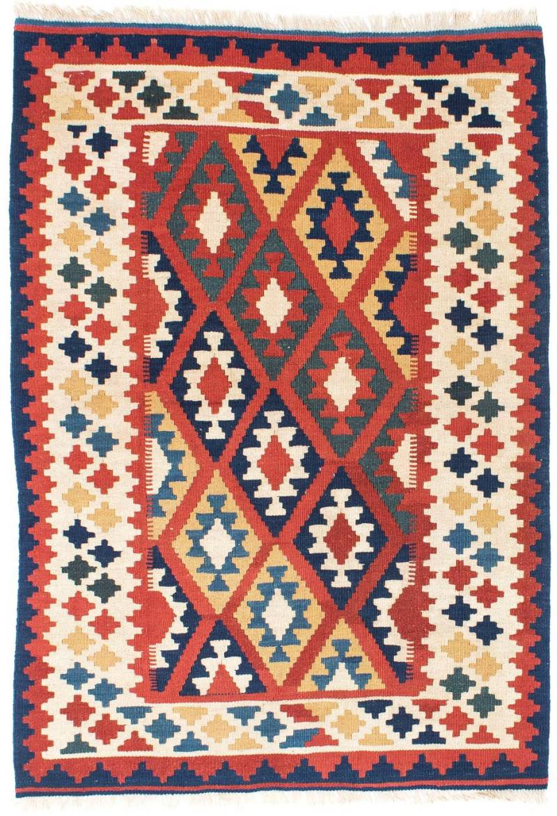 morgenland Wollteppich »Kelim Fars Nomadisch Blu 156 x 110 cm«, rechteckig, 4 mm Höhe, OrientOptik von morgenland