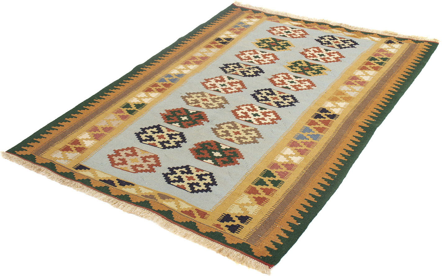 morgenland Wollteppich »Kelim - Oriental - 152 x 107 cm - mehrfarbig«, rechteckig, Wohnzimmer, Einzelstück von morgenland