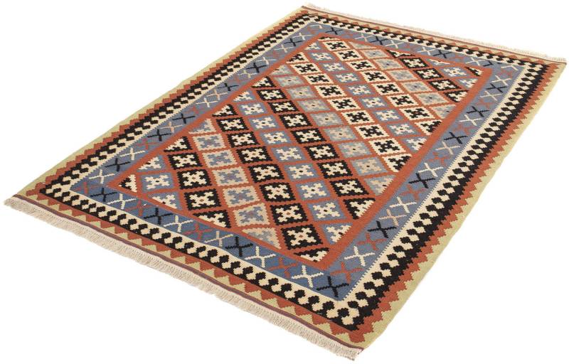 morgenland Wollteppich »Kelim - Oriental - 154 x 107 cm - braun«, rechteckig, 6 mm Höhe, Wohnzimmer, Einzelstück von morgenland