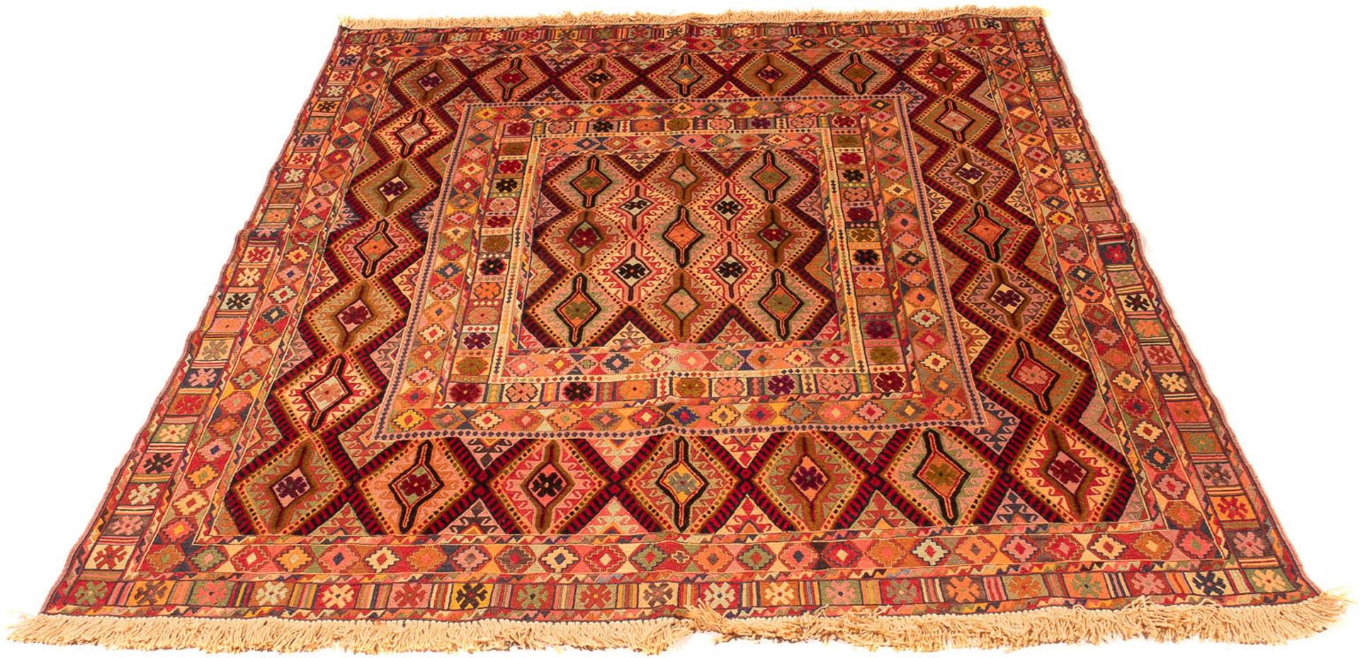 morgenland Wollteppich »Kelim - Oriental - 181 x 147 cm - mehrfarbig«, rechteckig, Wohnzimmer, Einzelstück von morgenland