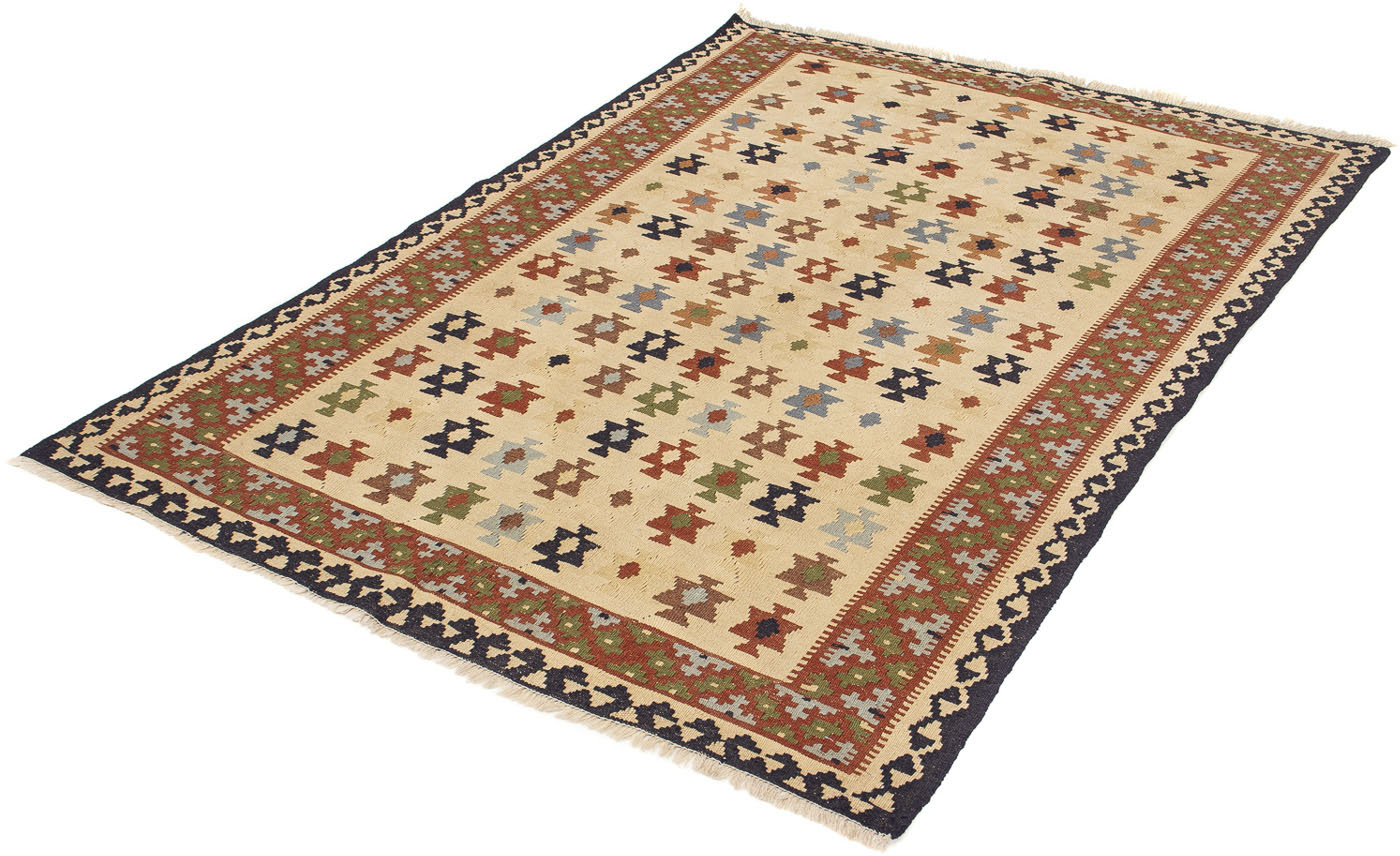 morgenland Wollteppich »Kelim - Oriental - 183 x 125 cm - braun«, rechteckig, Wohnzimmer, Einzelstück von morgenland