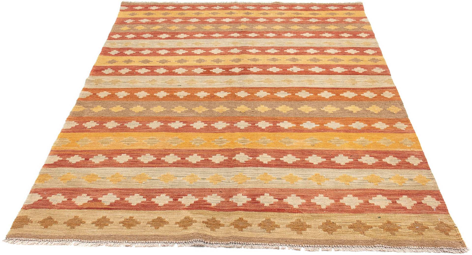 morgenland Wollteppich »Kelim - Oriental - 195 x 137 cm - mehrfarbig«, rechteckig, 4 mm Höhe, Wohnzimmer, Einzelstück von morgenland