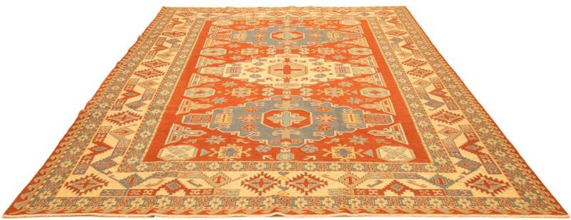 morgenland Wollteppich »Kelim - Oriental - 255 x 208 cm - orange«, rechteckig, 4 mm Höhe, Wohnzimmer, Einzelstück von morgenland