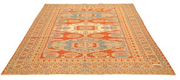 morgenland Wollteppich »Kelim - Oriental - 264 x 188 cm - orange«, rechteckig, Wohnzimmer, Einzelstück von morgenland