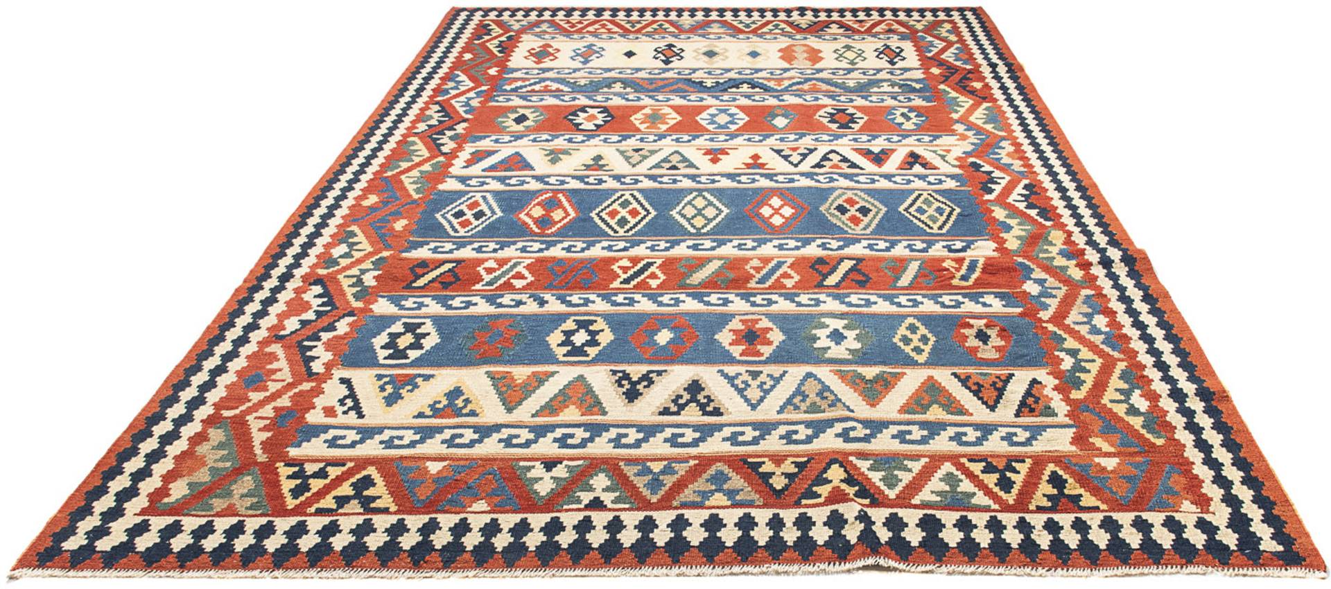 morgenland Wollteppich »Kelim - Oriental - 306 x 209 cm - mehrfarbig«, rechteckig, 4 mm Höhe, Wohnzimmer, Einzelstück von morgenland