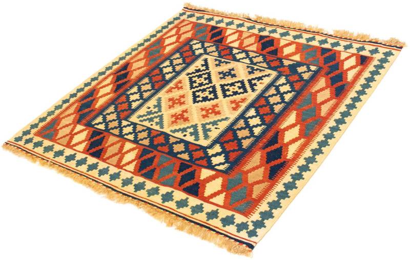 morgenland Wollteppich »Kelim - Oriental quadratisch - 102 x 100 cm - mehrfarbig«, quadratisch, 6 mm Höhe, Wohnzimmer, Einzelstück von morgenland