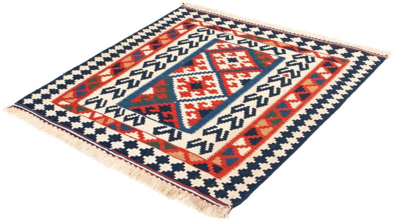 morgenland Wollteppich »Kelim - Oriental quadratisch - 102 x 96 cm - mehrfarbig«, quadratisch, 6 mm Höhe, Wohnzimmer, Einzelstück von morgenland