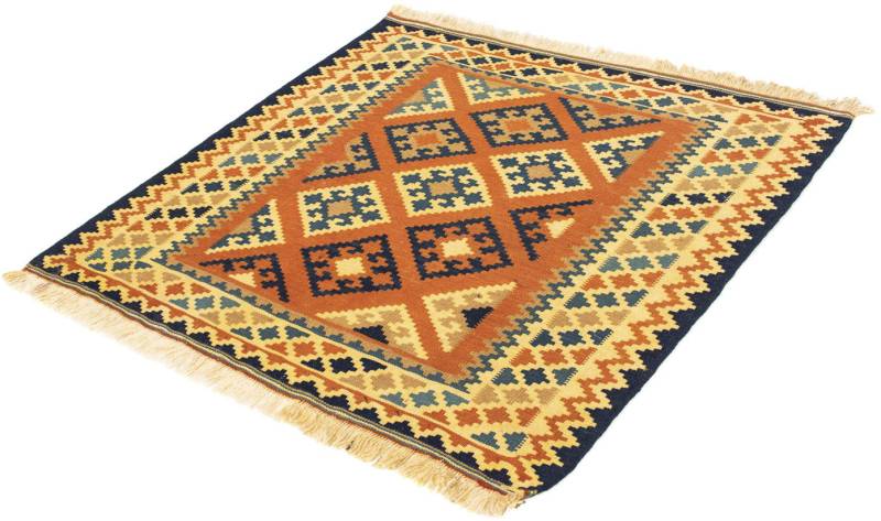 morgenland Wollteppich »Kelim - Oriental quadratisch - 103 x 100 cm - rost«, quadratisch, 6 mm Höhe, Wohnzimmer, Einzelstück von morgenland