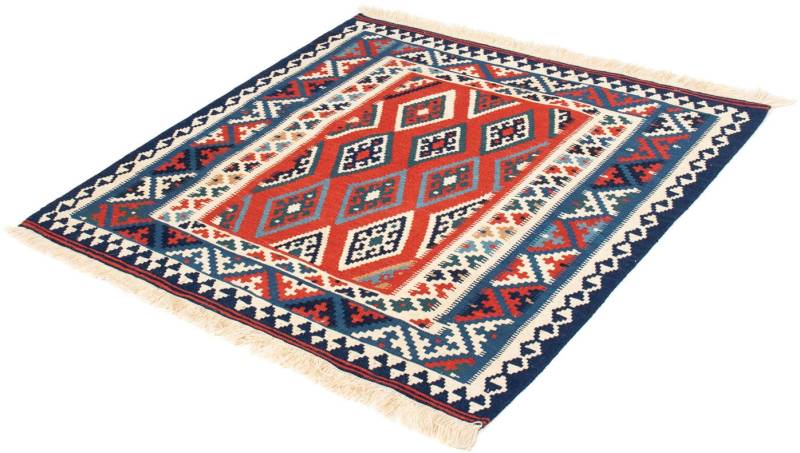 morgenland Wollteppich »Kelim - Oriental quadratisch - 103 x 101 cm - mehrfarbig«, quadratisch, 6 mm Höhe, Wohnzimmer, Einzelstück von morgenland