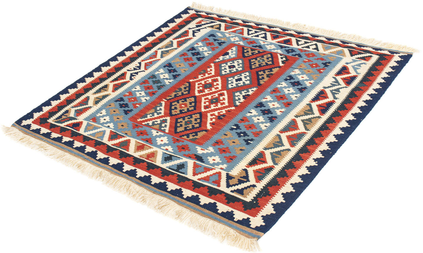 morgenland Wollteppich »Kelim - Oriental quadratisch - 104 x 100 cm - mehrfarbig«, quadratisch, 6 mm Höhe, Wohnzimmer, Einzelstück von morgenland