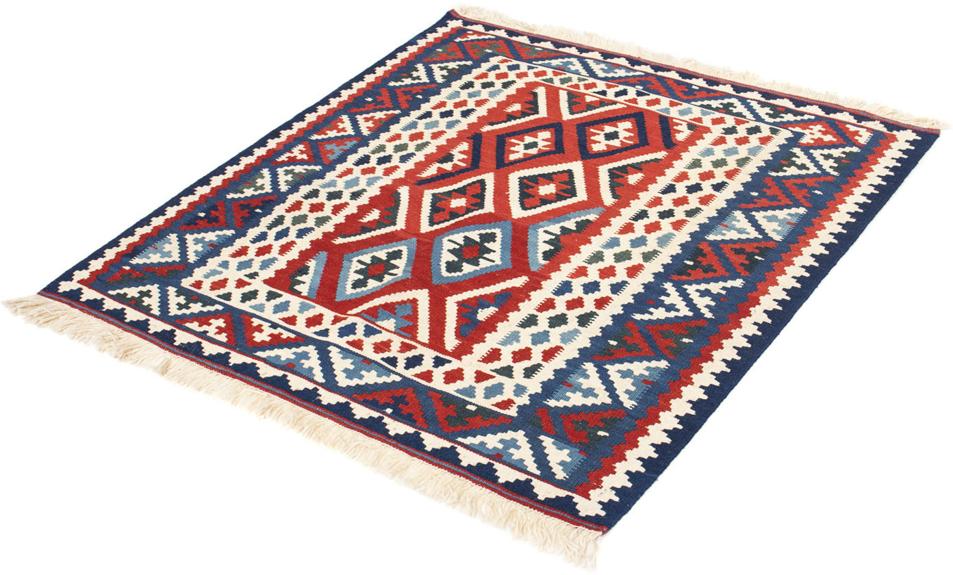 morgenland Wollteppich »Kelim - Oriental quadratisch - 104 x 102 cm - dunkelrot«, quadratisch, Wohnzimmer, Einzelstück von morgenland