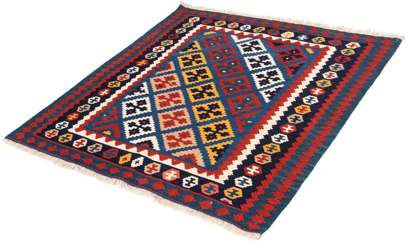 morgenland Wollteppich »Kelim - Oriental quadratisch - 104 x 103 cm - dunkelblau«, quadratisch, Wohnzimmer, Einzelstück von morgenland