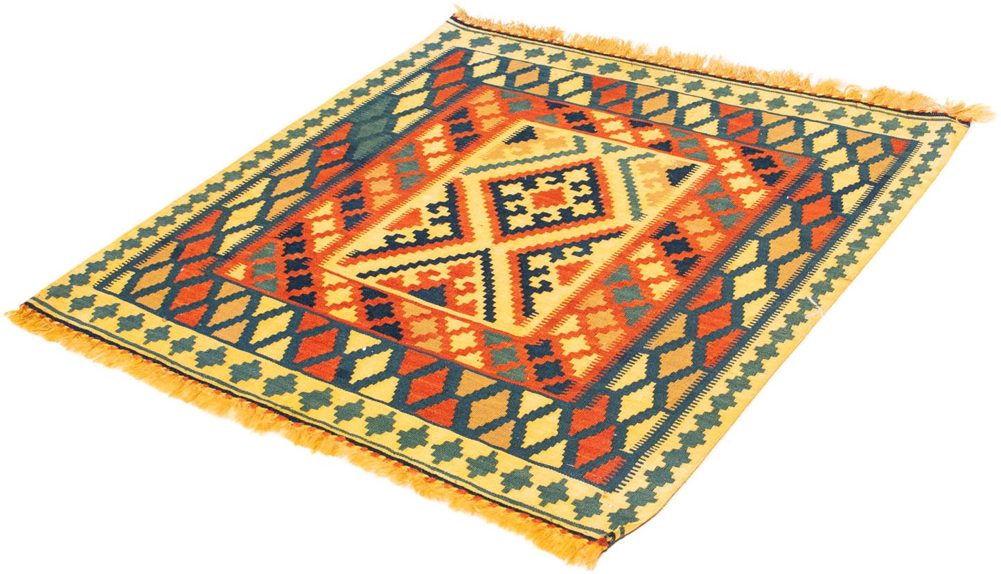 morgenland Wollteppich »Kelim - Oriental quadratisch - 104 x 98 cm - mehrfarbig«, quadratisch, Wohnzimmer, Einzelstück von morgenland