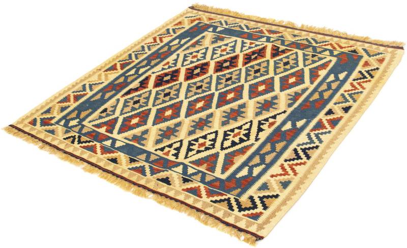 morgenland Wollteppich »Kelim - Oriental quadratisch - 105 x 102 cm - mehrfarbig«, quadratisch, 6 mm Höhe, Wohnzimmer, Einzelstück von morgenland