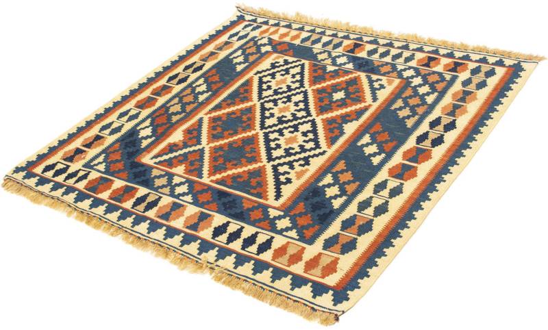 morgenland Wollteppich »Kelim - Oriental quadratisch - 106 x 100 cm - mehrfarbig«, quadratisch, 6 mm Höhe, Wohnzimmer, Einzelstück von morgenland