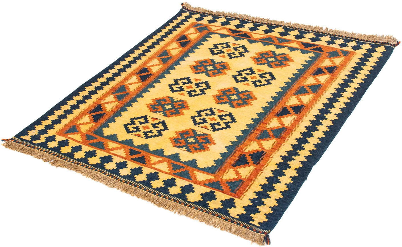 morgenland Wollteppich »Kelim - Oriental quadratisch - 107 x 100 cm - hellbeige«, quadratisch, Wohnzimmer, Einzelstück von morgenland