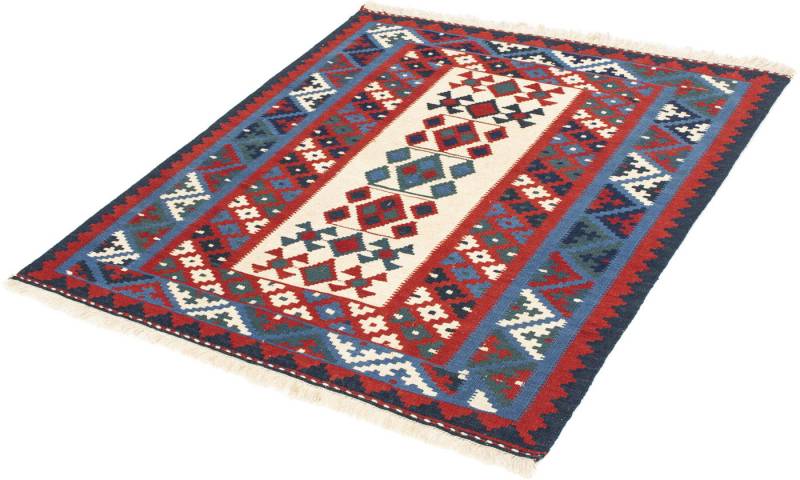 morgenland Wollteppich »Kelim - Oriental quadratisch - 110 x 103 cm - mehrfarbig«, quadratisch, 6 mm Höhe, Wohnzimmer, Einzelstück von morgenland