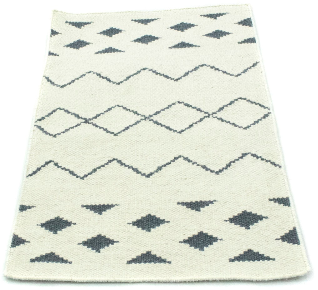 morgenland Wollteppich »Kelim Teppich handgewebt beige«, rechteckig, Kurzflor von morgenland