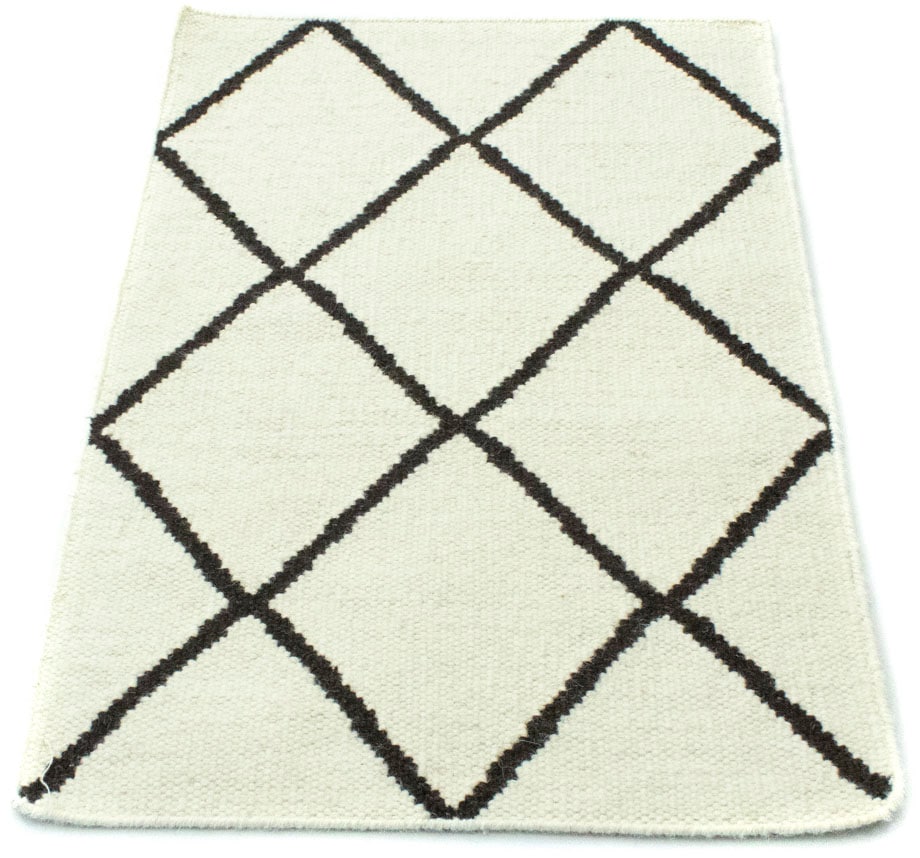 morgenland Wollteppich »Kelim Teppich handgewebt beige«, rechteckig, Kurzflor von morgenland