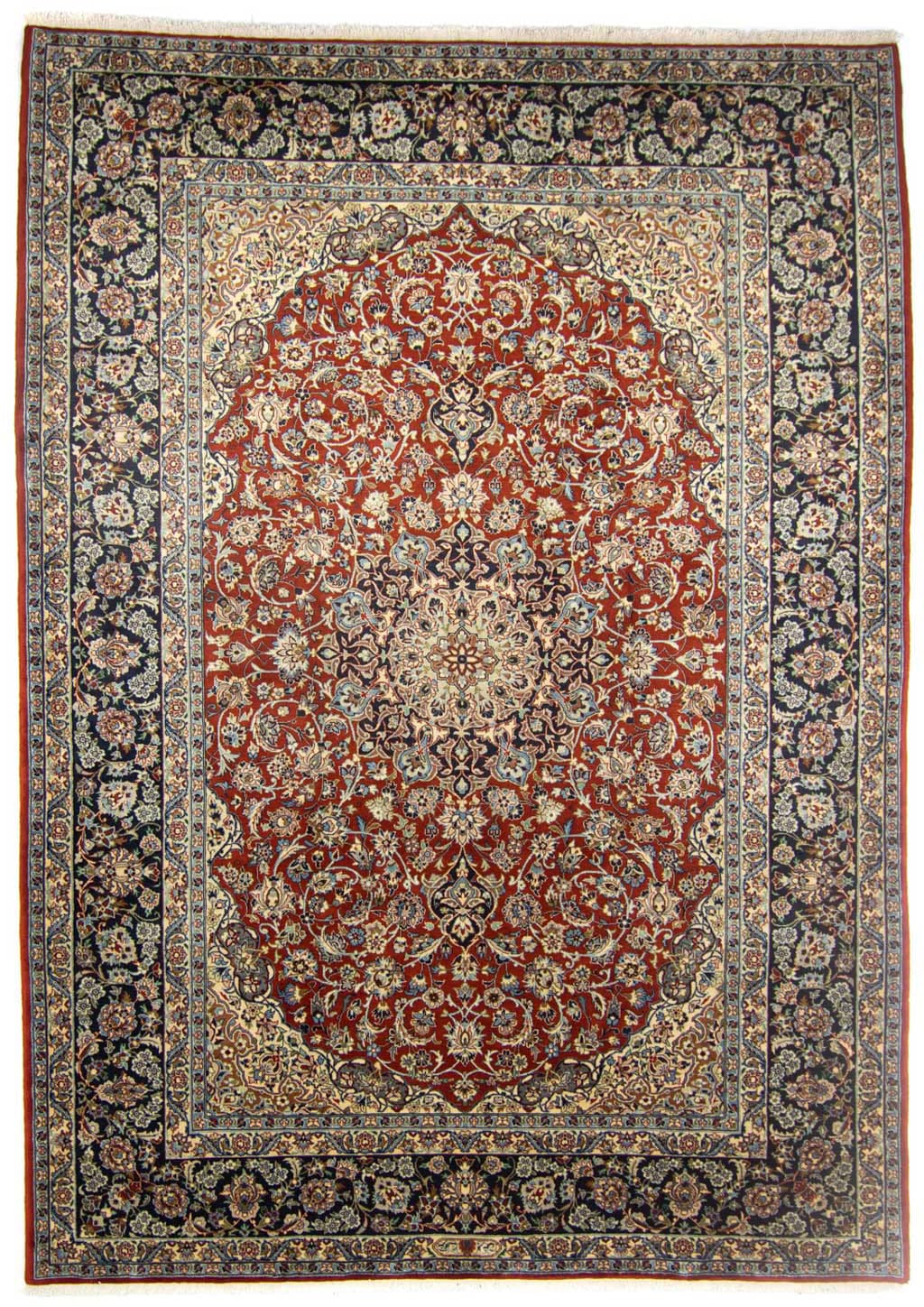 morgenland Wollteppich »Keshan Medaillon Ruggine 348 x 253 cm«, rechteckig, Unikat mit Zertifikat von morgenland