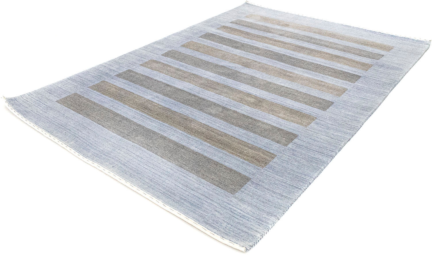 morgenland Wollteppich »Loribaft Teppich Stripy«, rechteckig, 14 mm Höhe, Kurzflor von morgenland