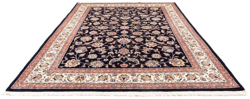 morgenland Wollteppich »Maschad Blumenmuster Blu scuro 345 x 248 cm«, rechteckig, 10 mm Höhe, Unikat mit Zertifikat von morgenland