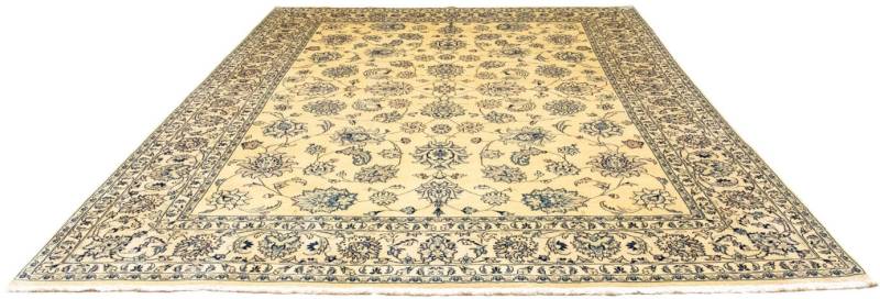 morgenland Wollteppich »Maschad Durchgemustert Beige chiaro 342 x 250 cm«, rechteckig, 10 mm Höhe, Unikat mit Zertifikat von morgenland