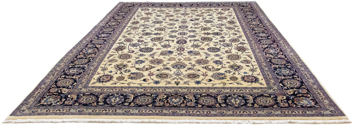 morgenland Wollteppich »Maschad Durchgemustert Beige chiaro 351 x 241 cm«, rechteckig, Unikat mit Zertifikat von morgenland