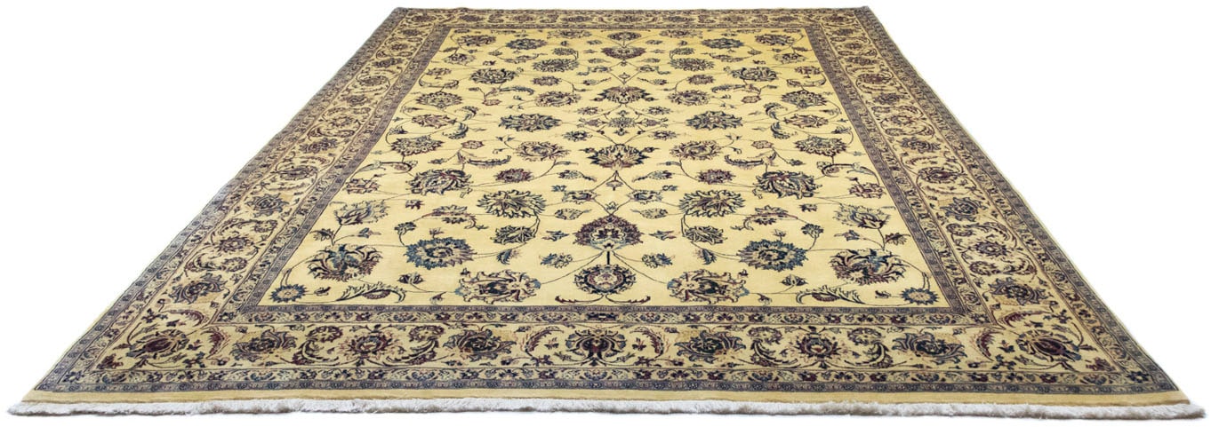 morgenland Wollteppich »Maschad Durchgemustert Beige chiaro 352 x 241 cm«, rechteckig, Unikat mit Zertifikat von morgenland