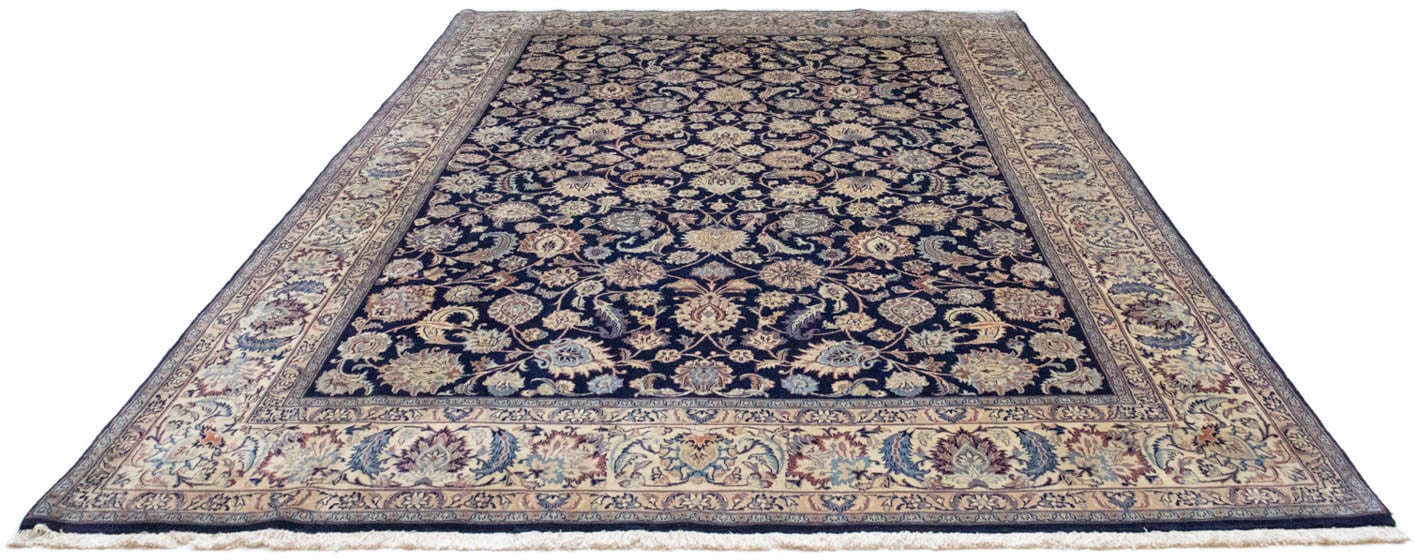 morgenland Wollteppich »Maschad Durchgemustert Blu scuro 368 x 244 cm«, rechteckig, Unikat mit Zertifikat von morgenland