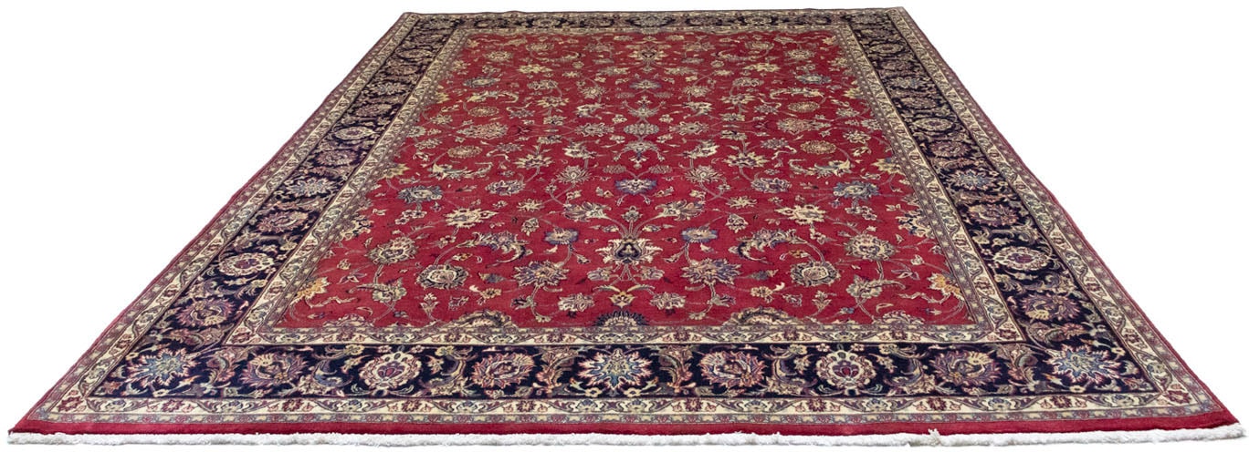 morgenland Wollteppich »Maschad Durchgemustert Rosso scuro 344 x 240 cm«, rechteckig, Unikat mit Zertifikat von morgenland