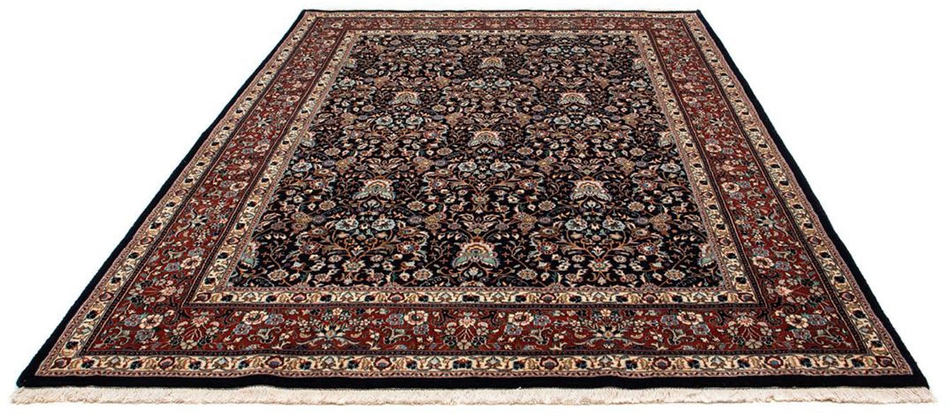 morgenland Wollteppich »Moud Blumenmuster Blu scuro 274 x 192 cm«, rechteckig, Unikat mit Zertifikat von morgenland