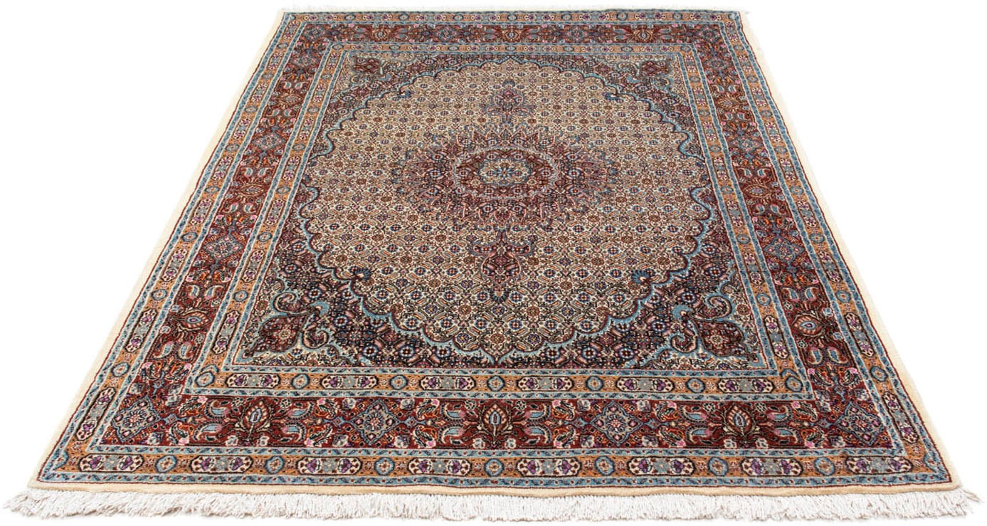 morgenland Wollteppich »Moud Stark Gemustert Beige 193 x 154 cm«, rechteckig, Unikat mit Zertifikat von morgenland