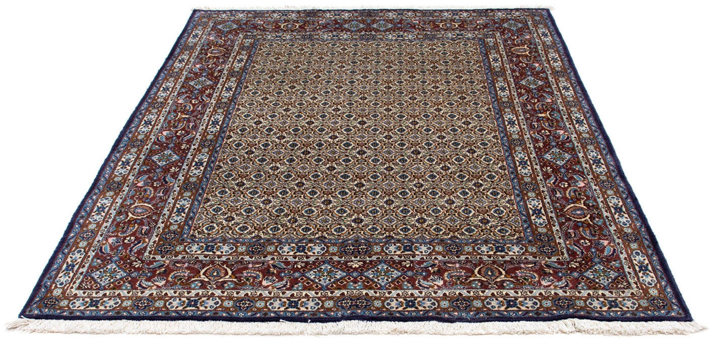 morgenland Wollteppich »Moud Stark Gemustert Beige 198 x 148 cm«, rechteckig, Unikat mit Zertifikat von morgenland