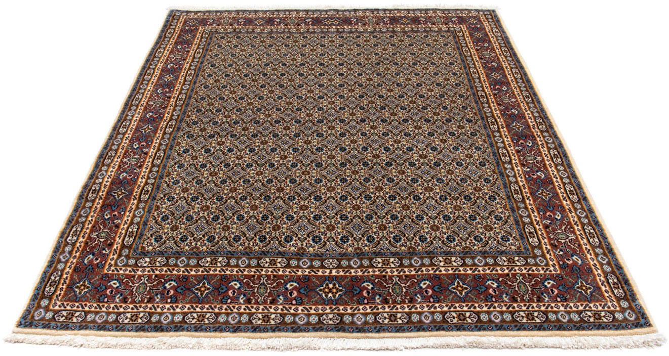 morgenland Wollteppich »Moud Stark Gemustert Beige 198 x 150 cm«, rechteckig, Unikat mit Zertifikat von morgenland