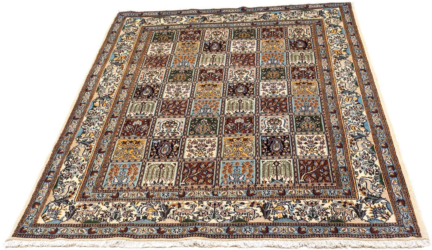 morgenland Wollteppich »Moud Stark Gemustert Beige 200 x 147 cm«, rechteckig, Unikat mit Zertifikat von morgenland