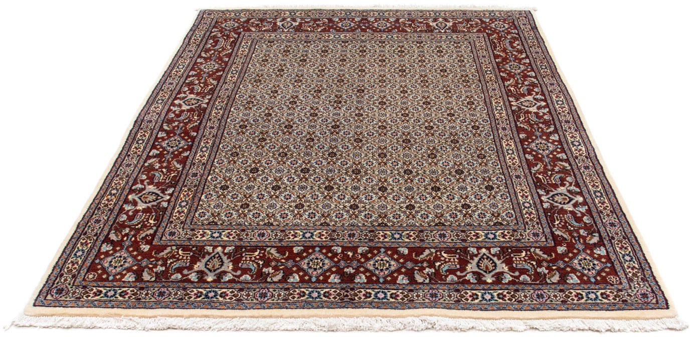 morgenland Wollteppich »Moud Stark Gemustert Beige 202 x 150 cm«, rechteckig, Unikat mit Zertifikat von morgenland