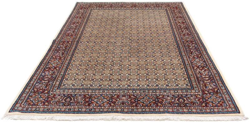 morgenland Wollteppich »Moud Stark Gemustert Beige 210 x 142 cm«, rechteckig, 10 mm Höhe, Unikat mit Zertifikat von morgenland