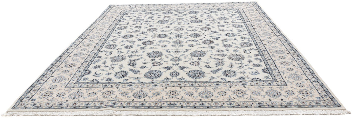 morgenland Wollteppich »Nain 6la Blumenmuster Argento 303 x 250 cm«, rechteckig, Unikat mit Zertifikat von morgenland