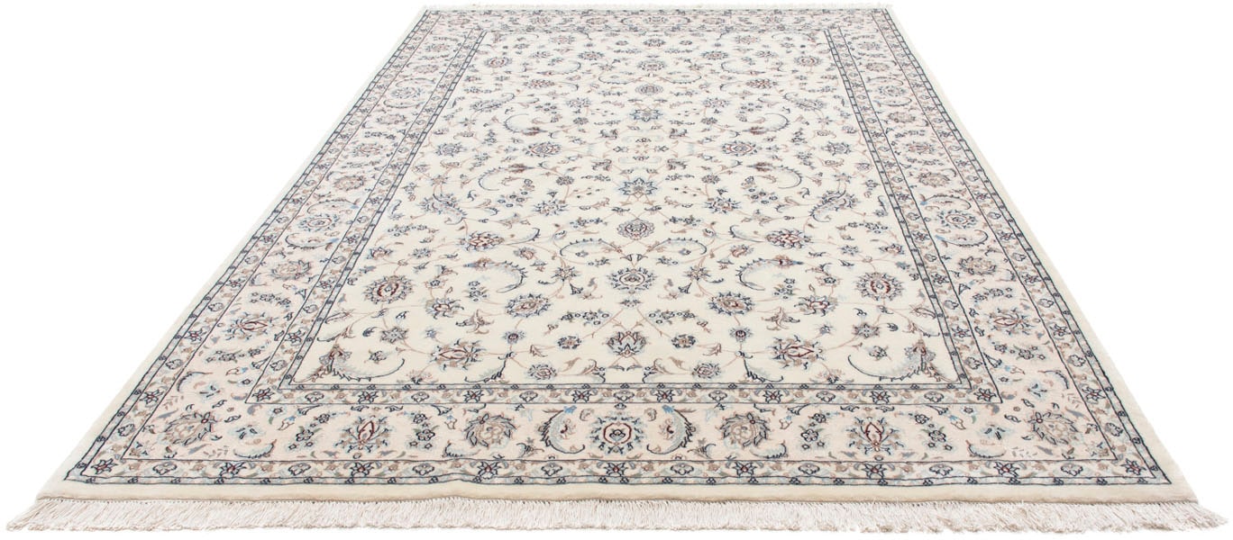 morgenland Wollteppich »Nain 9la Blumenmuster Argento 300 x 199 cm«, rechteckig, Unikat mit Zertifikat von morgenland