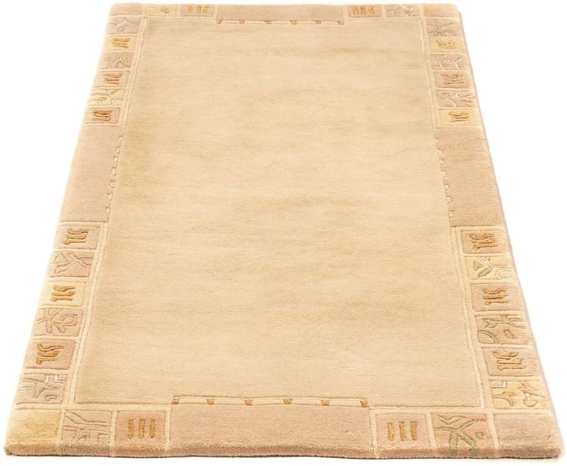 morgenland Wollteppich »Nepal - 140 x 70 cm - beige«, rechteckig, 18 mm Höhe, Wohnzimmer, Handgeknüpft, Einzelstück mit Zertifikat von morgenland