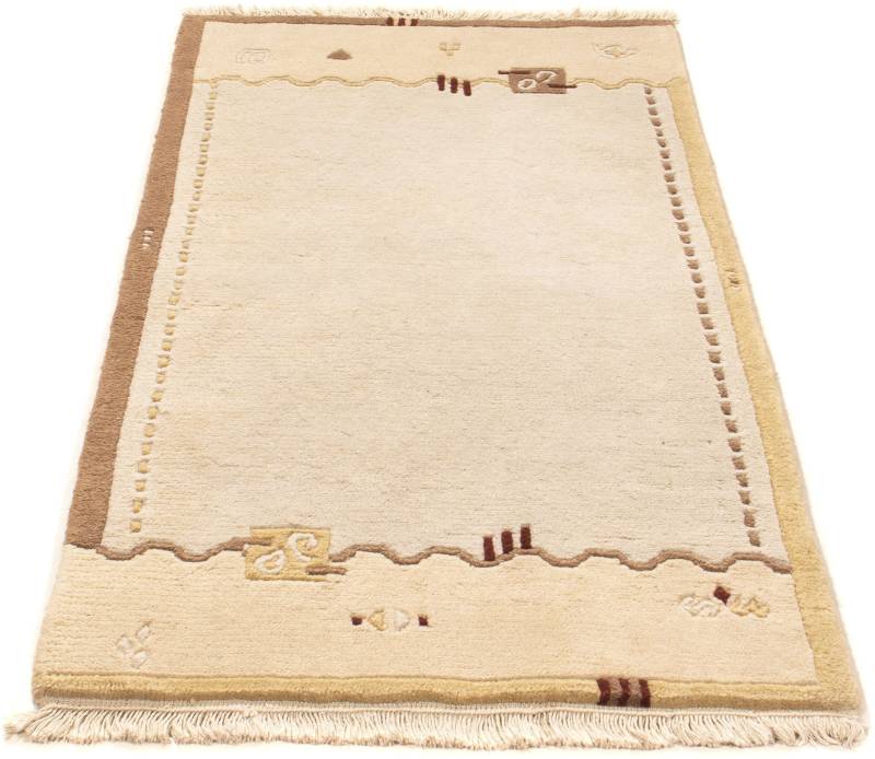 morgenland Wollteppich »Nepal - 140 x 70 cm - beige«, rechteckig, 18 mm Höhe, Wohnzimmer, Handgeknüpft, Einzelstück mit Zertifikat von morgenland