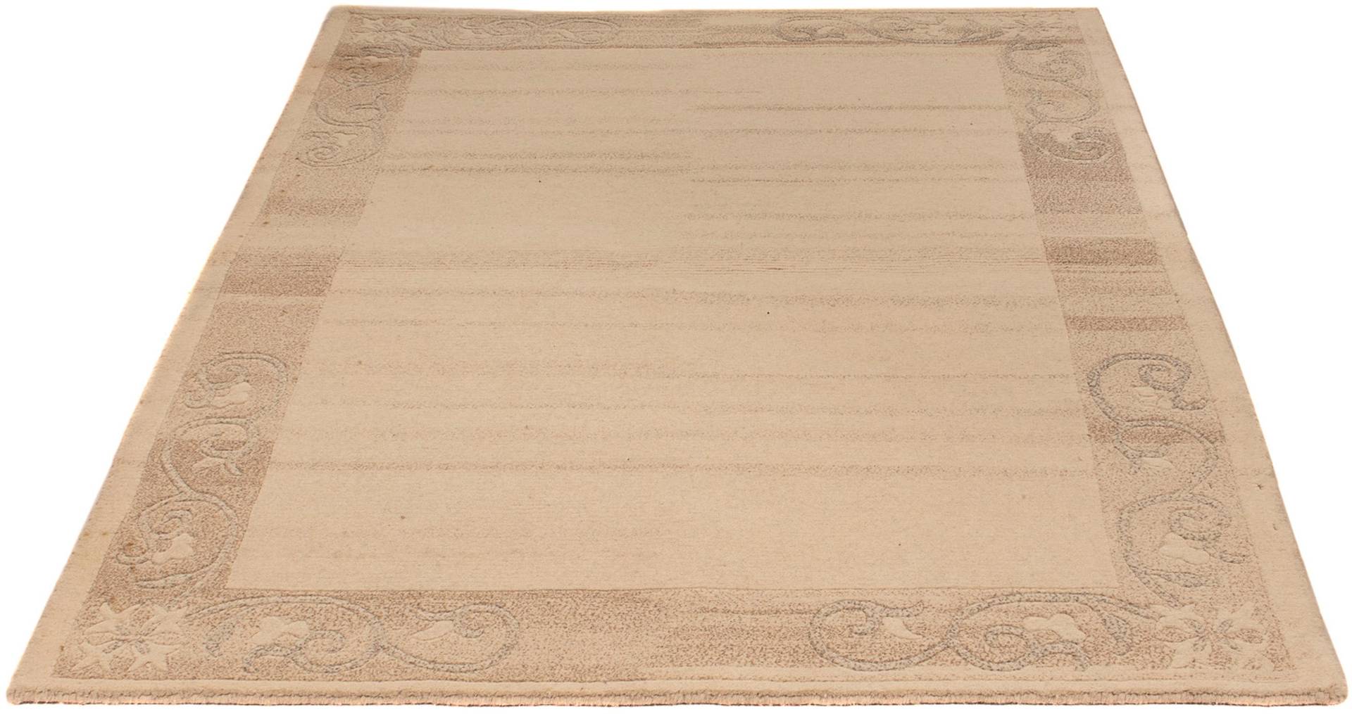 morgenland Wollteppich »Nepal - 173 x 123 cm - hellbeige«, rechteckig, Wohnzimmer, Handgeknüpft, Einzelstück mit Zertifikat von morgenland